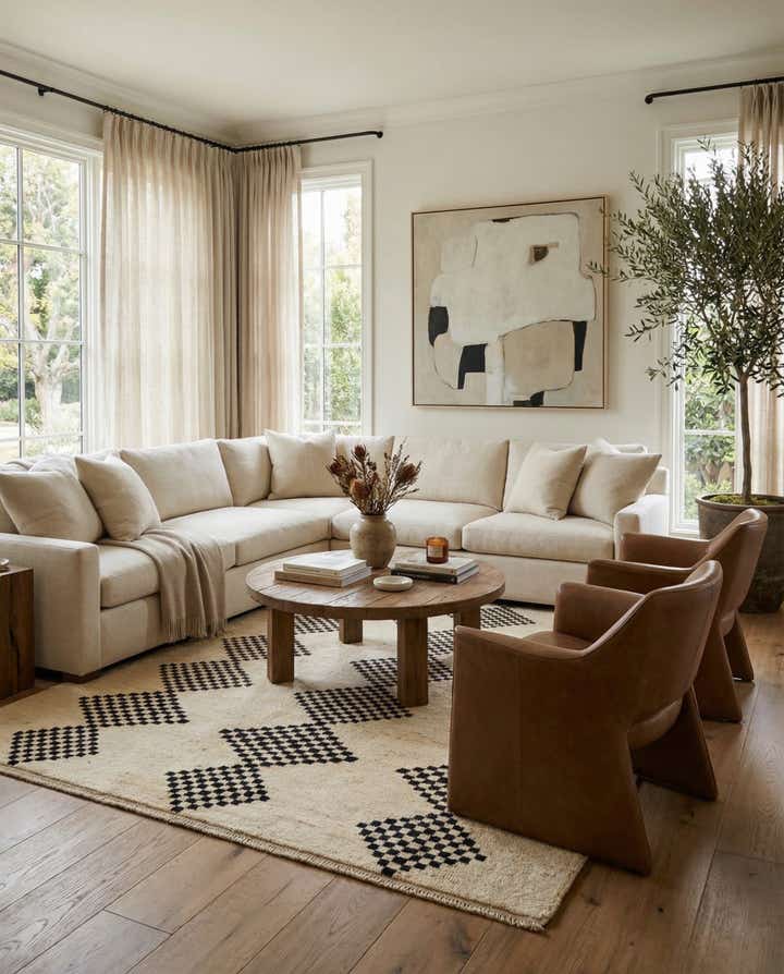 5' 7 x 7' 7 Hand Knotted Moroccan Wool Rug