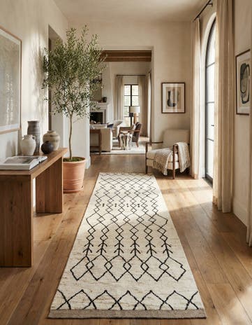 4' 4 x 14' 10 Hand Knotted Moroccan Wool Runner Rug