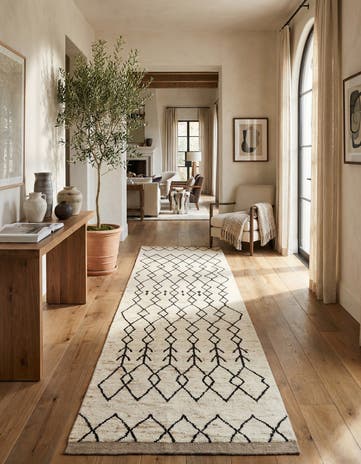 4' 4 x 14' 10 Hand Knotted Moroccan Wool Runner Rug