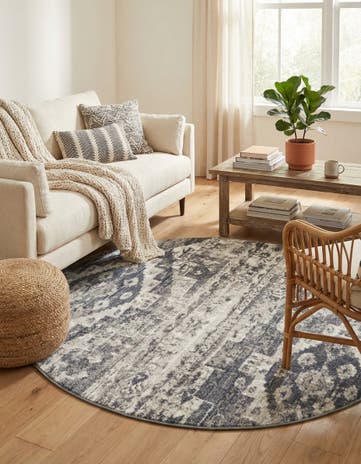 Gray Vega Round Rug