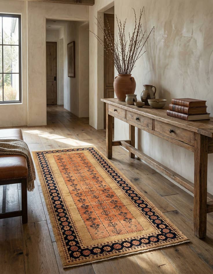 Detail image of 2' 7 x 6' 5 Luribaft Wool Runner Rug
