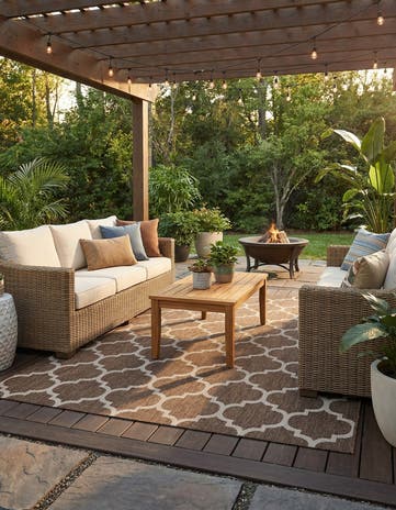 6' x 9' Easy-Clean Lattice Indoor / Outdoor Rug