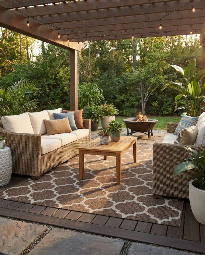 6' x 9' Easy-Clean Trellis Indoor / Outdoor Rug