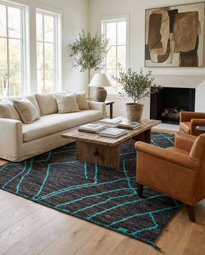 8' x 10' 1 Hand Knotted Moroccan Wool Rug