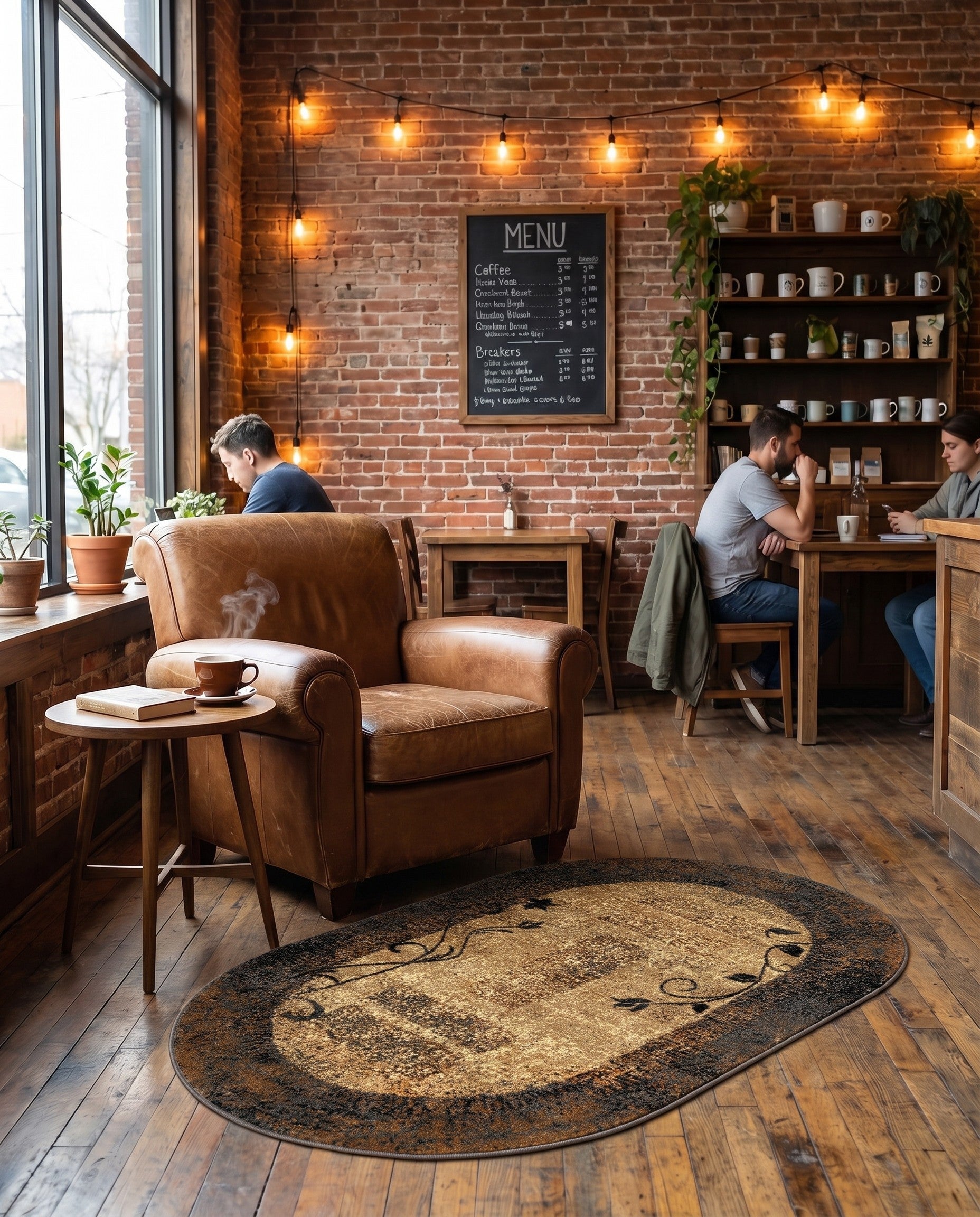 3' 1 x 5' 3 Coffee Shop Oval Rug