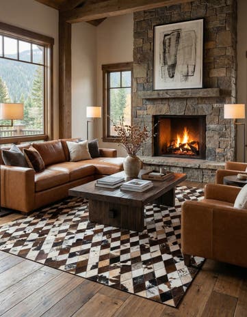 6' 6 x 9' 10 Cowhide Stocks Rug