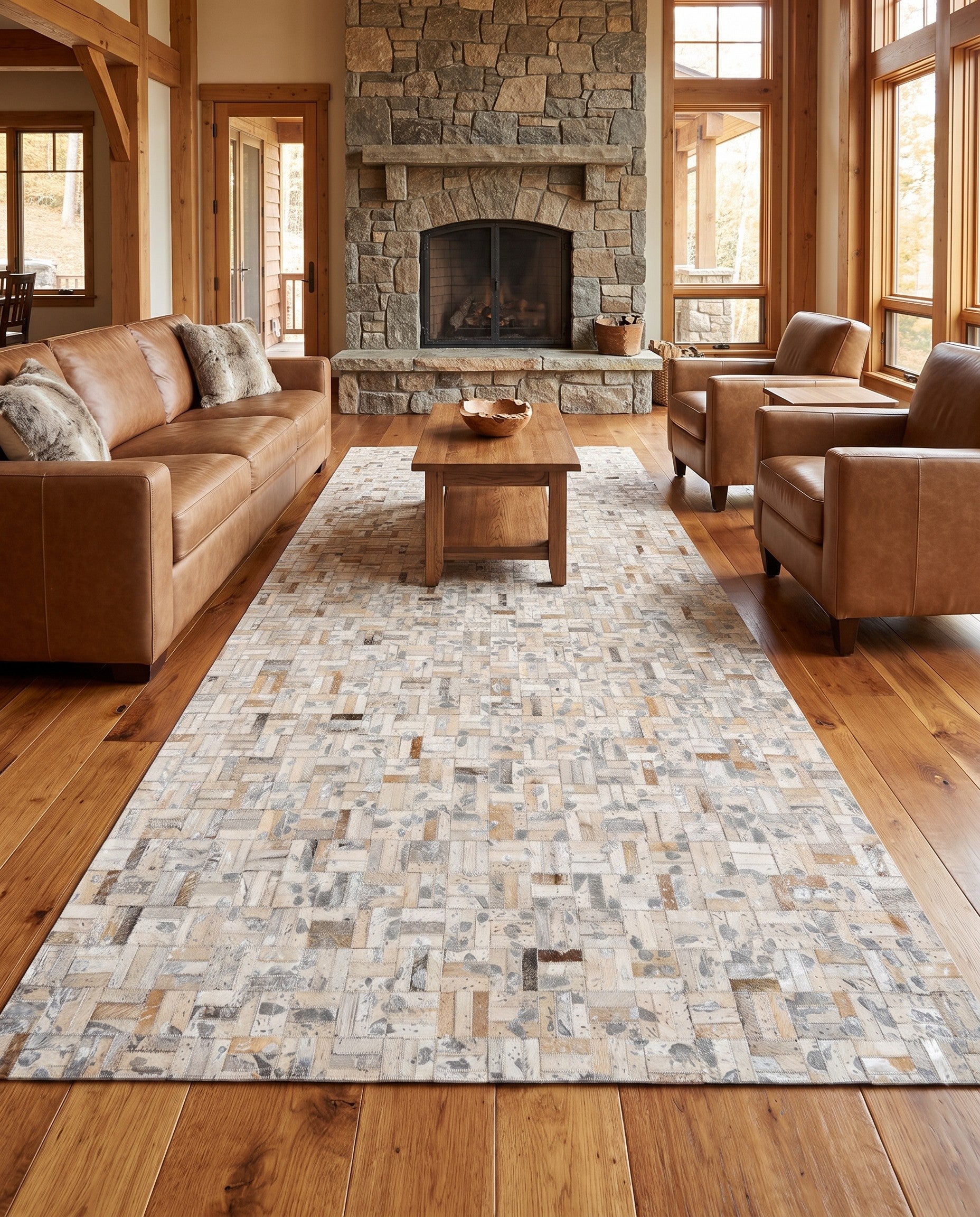 4' 11 x 8' 1 Cowhide Stocks Rug