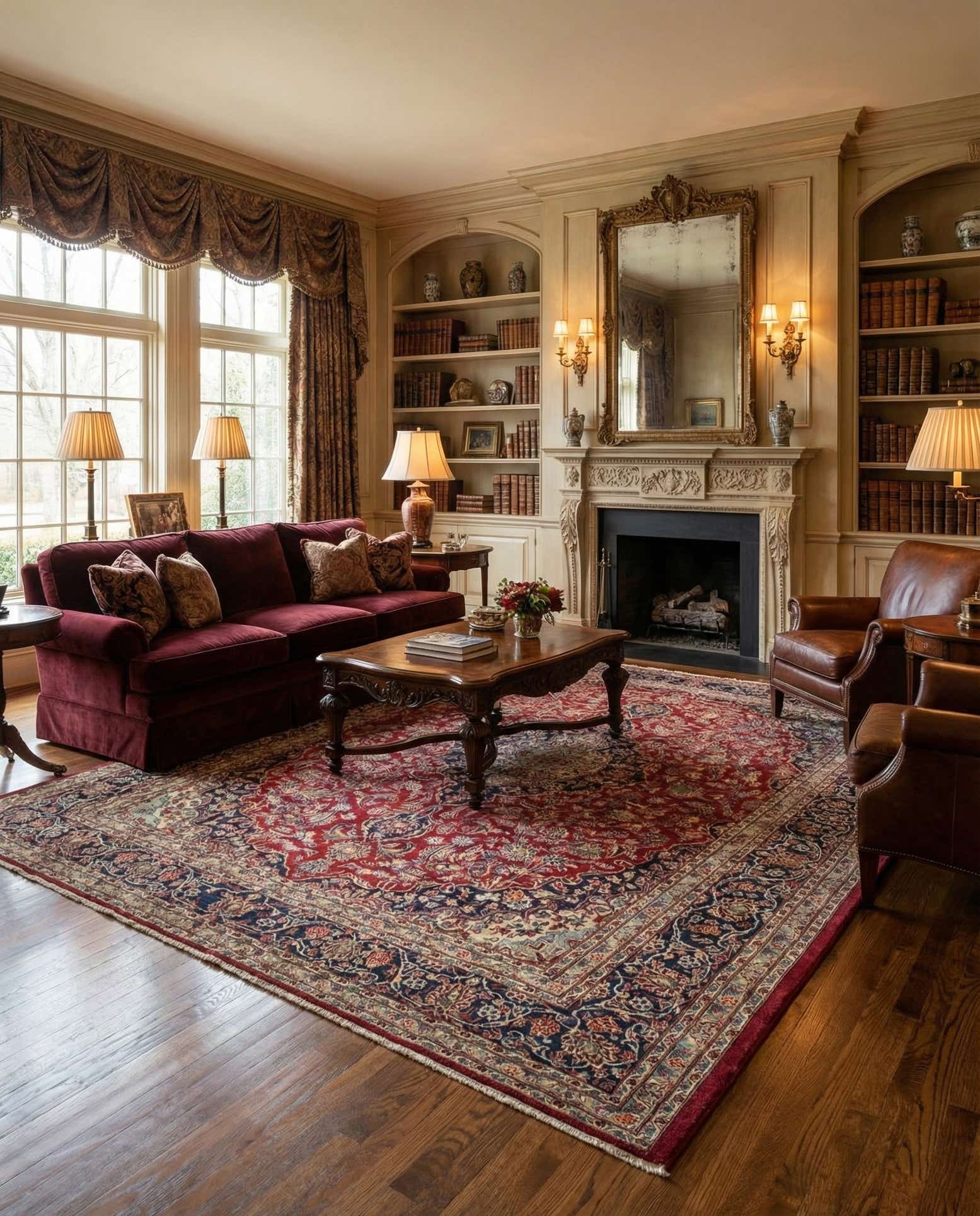 9' 7 x 12' 7 Hand Knotted Mashad Persian Wool Rug
