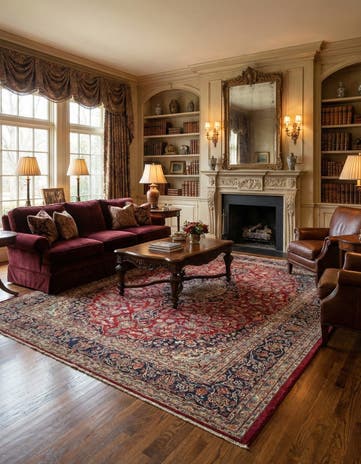 9' 7 x 12' 7 Hand Knotted Mashad Persian Wool Rug