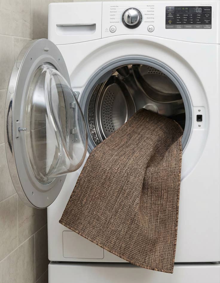 Detail image of 2' x 6'  Washable Solid Indoor / Outdoor Runner Rug