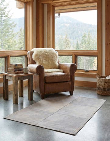 2' x 3' Cowhide Leather Rug