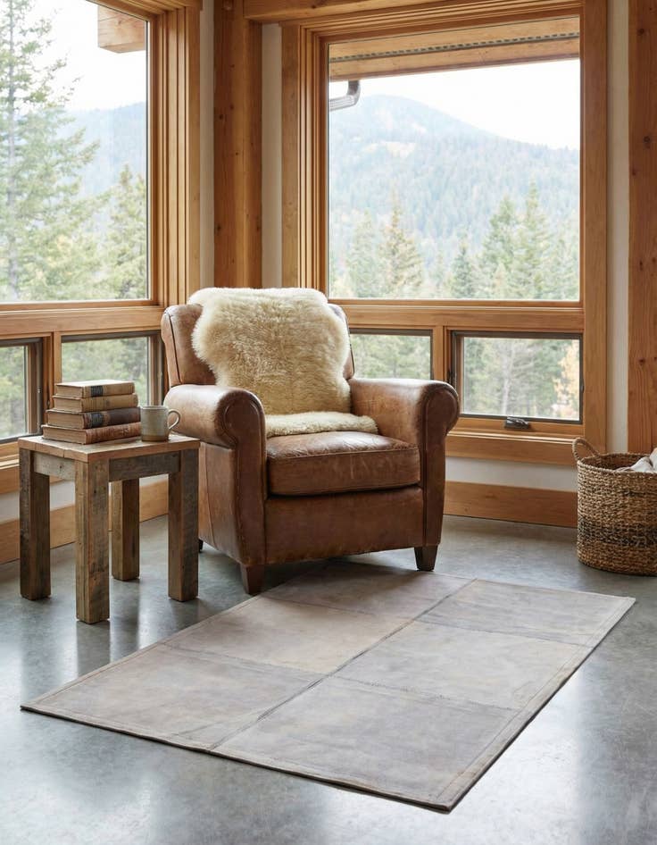 Detail image of 2' x 3' Cowhide Leather Rug