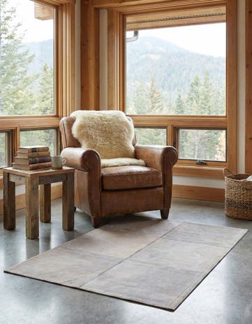 2' x 3' Cowhide Leather Rug