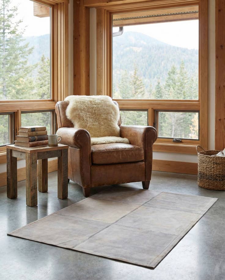 Detail image of 2' x 3' Cowhide Leather Rug