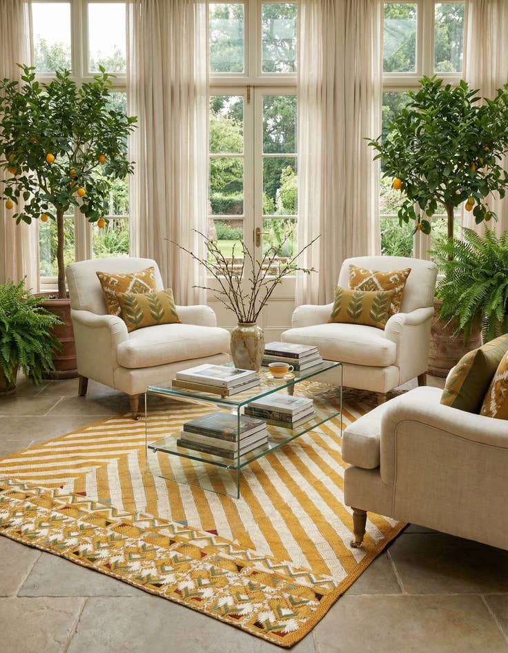 Detail image of 4' 6 x 8' 5 Stickerei Rug