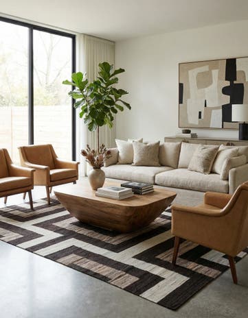 7' x 9' 9 Hand Woven Kilim Modern Wool Rug
