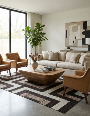 7' x 9' 9 Hand Woven Kilim Modern Wool Rug