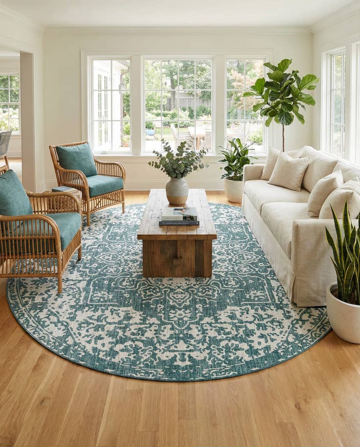 Detail image of 13' x 13' Easy-Clean Jill Zarin Dubai Indoor / Outdoor Round Rug