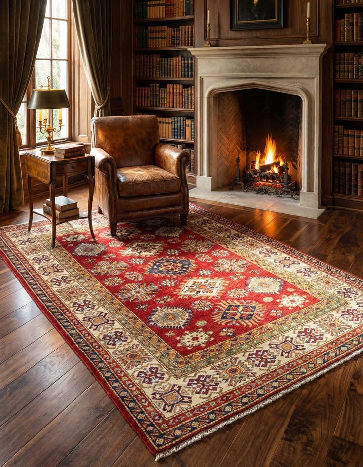 Detail image of 4' 11 x 6' 8 Kazak Wool Rug