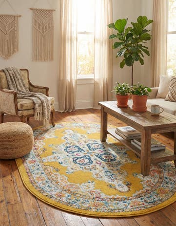 Yellow Parker Oval Rug