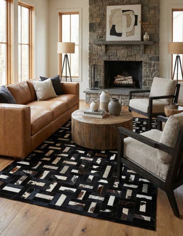 5' 3 x 8' 1 Cowhide - Patchwork Rug