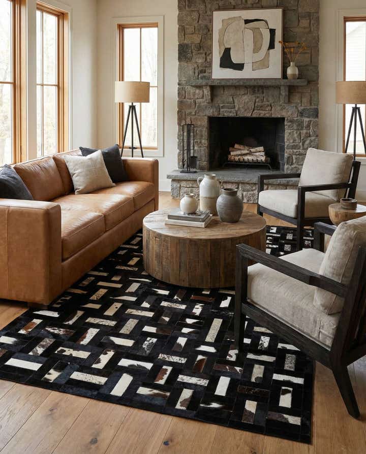 5' 3 x 8' 1 Cowhide - Patchwork Rug