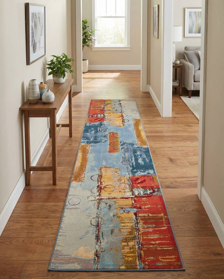 Detail image of 2' 7 x 10' Easy-Clean Modern Indoor / Outdoor Runner Rug