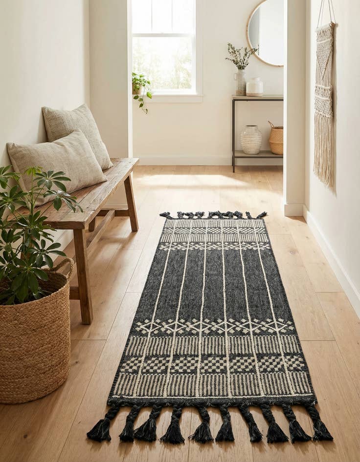 Detail image of 2' 2 x 6' 7 Easy-Clean Eco Bohemian Indoor / Outdoor Runner Rug