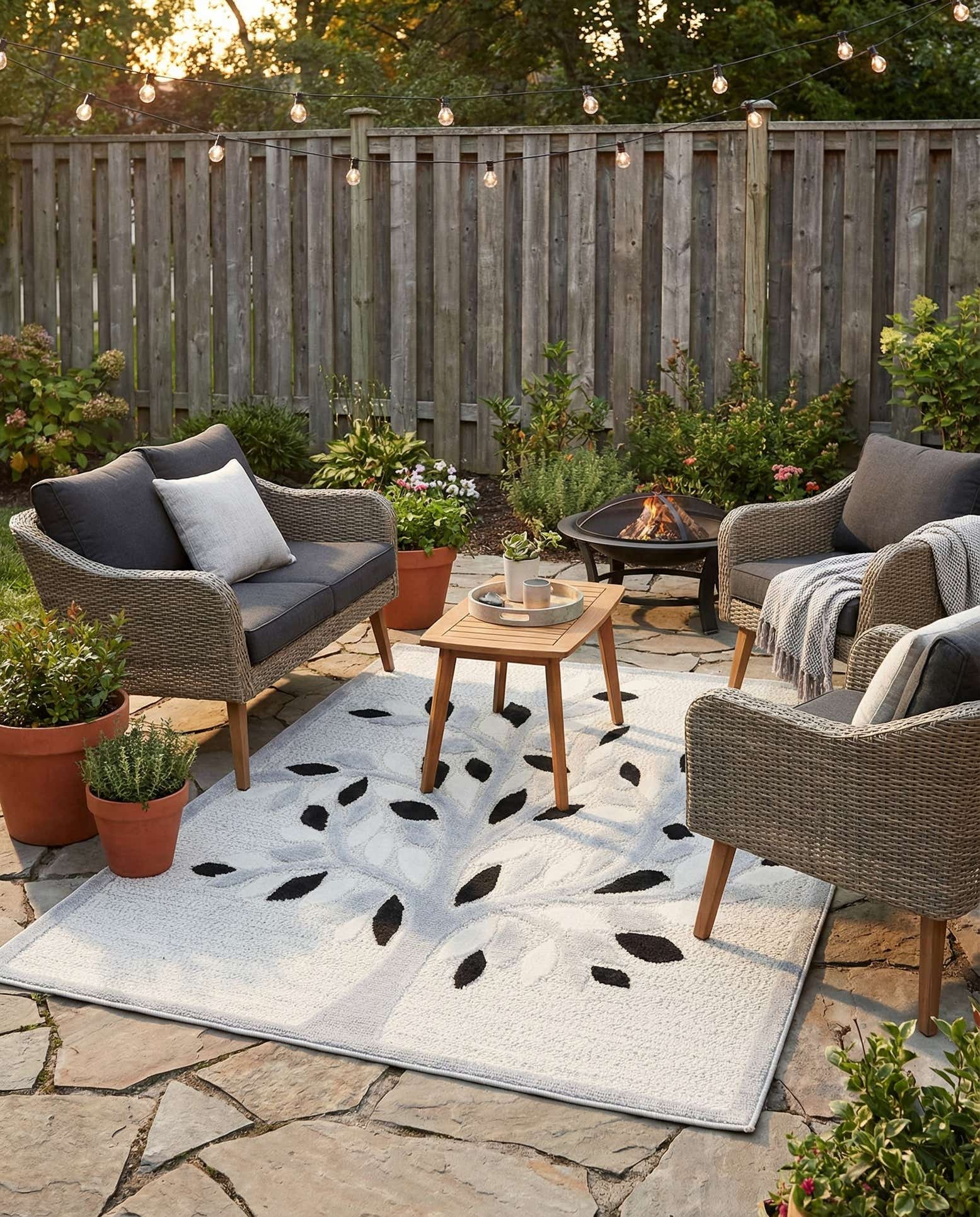 5' 3 x 7' 7 Easy-Clean Indoor / Outdoor Rug