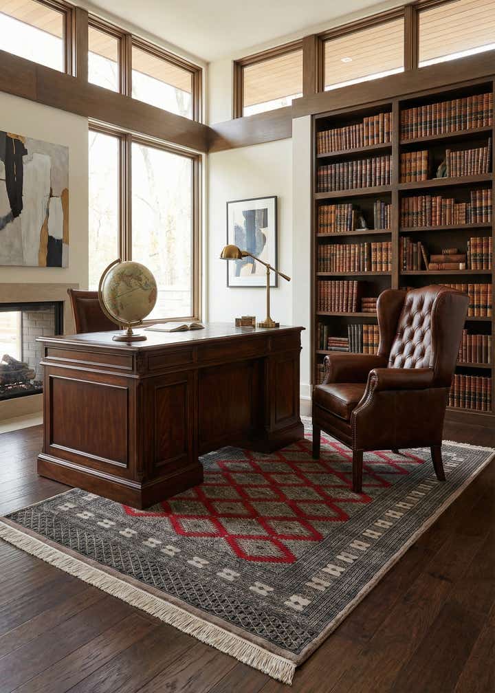 5' 1 x 8' 8 Hand Knotted Bokhara Oriental Wool Rug