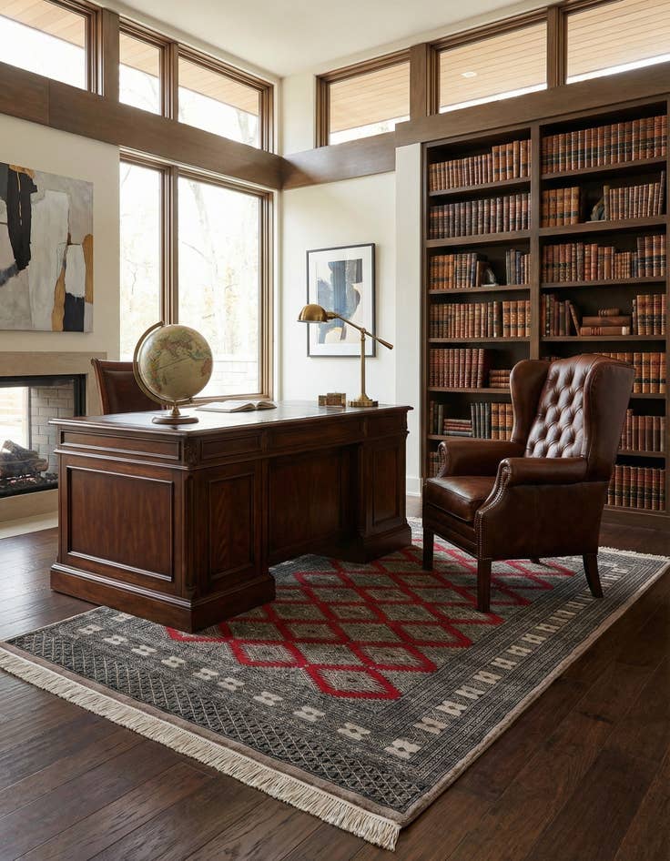 Detail image of 5' 1 x 8' 8  Hand Knotted Bokhara Oriental Wool Rug