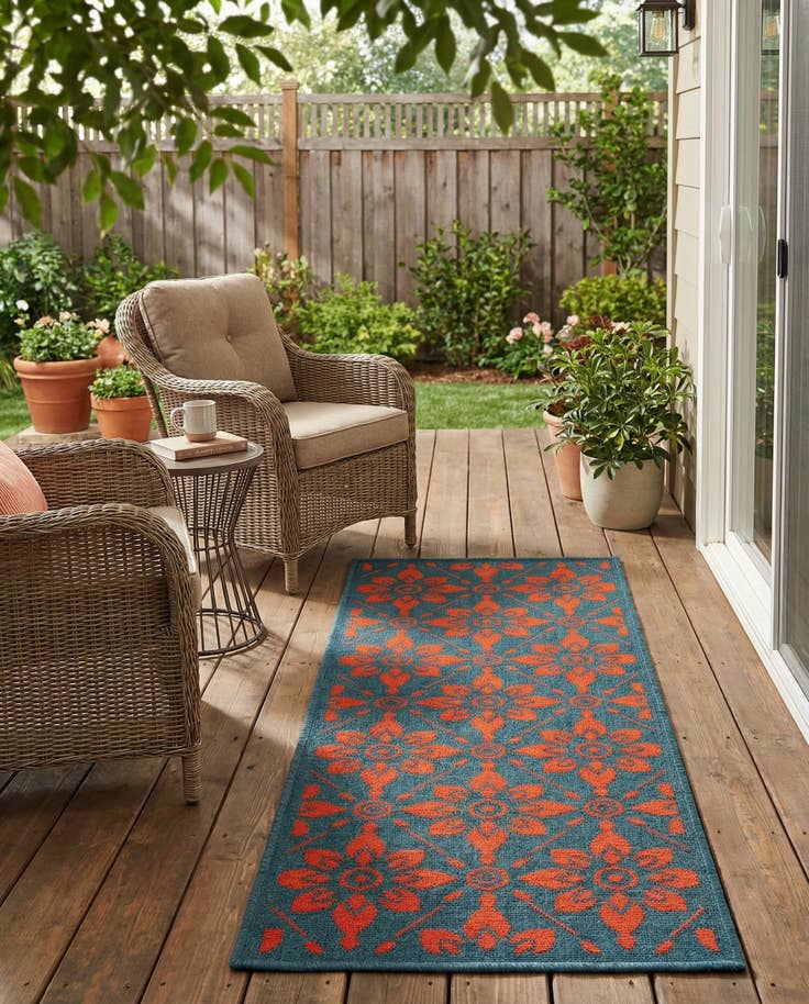 Detail image of 2' x 5' Easy-Clean Lattice Indoor / Outdoor Runner Rug