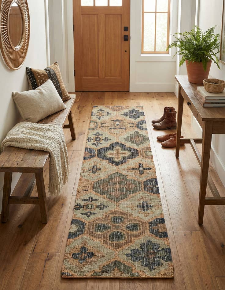 Detail image of 2' x 8' Hand Woven Kala Handwoven Jute Runner Rug