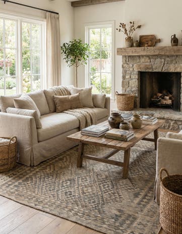 7' 3 x 10' 3 Hand Woven Kilim Maymana Wool Rug