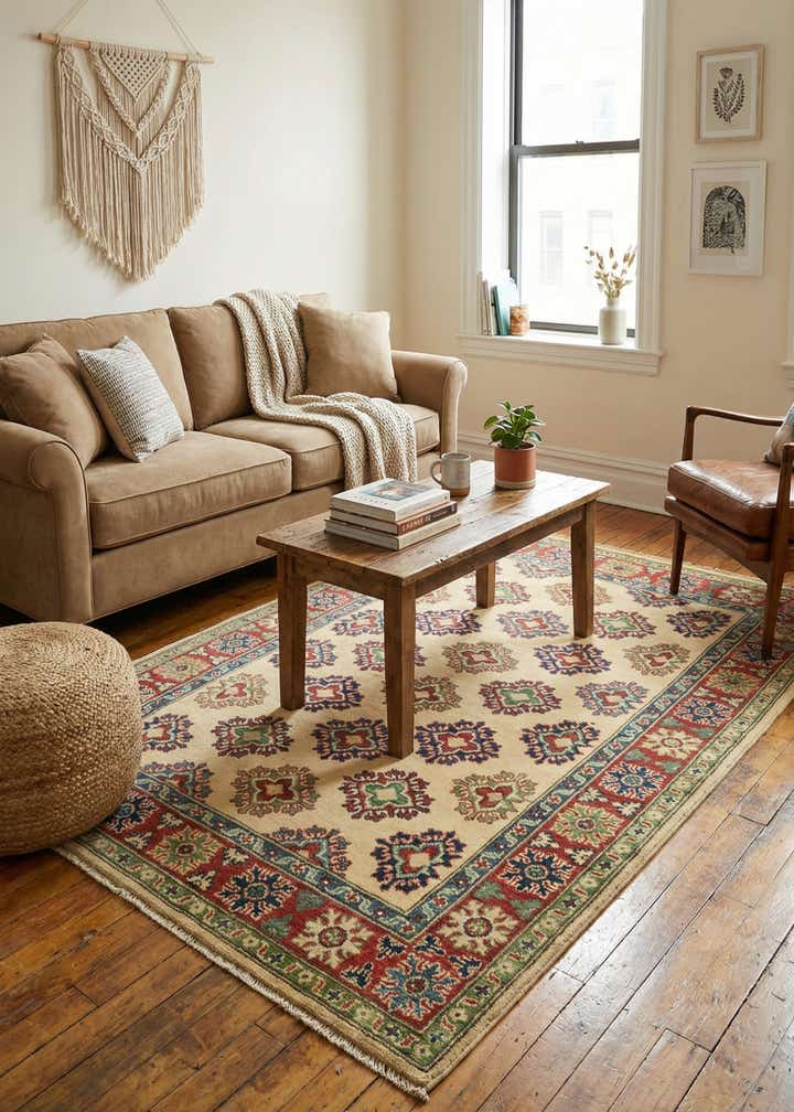 3' 10 x 6' Hand Knotted Kazak Rug