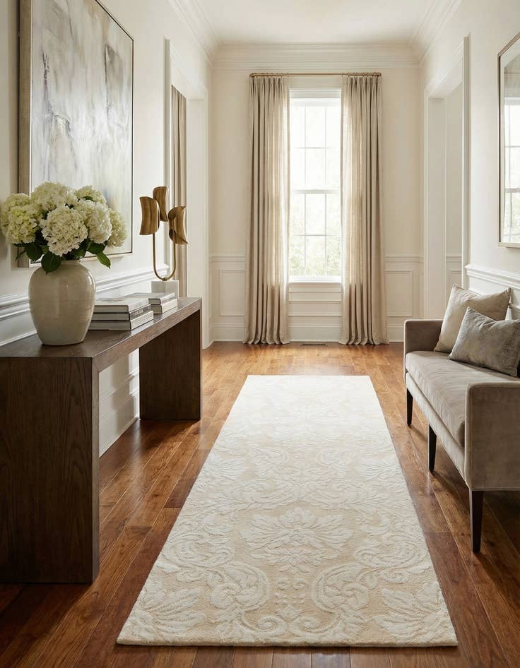 Detail image of 3' x 9' 11  Hand Knotted Darya Wool Runner Rug