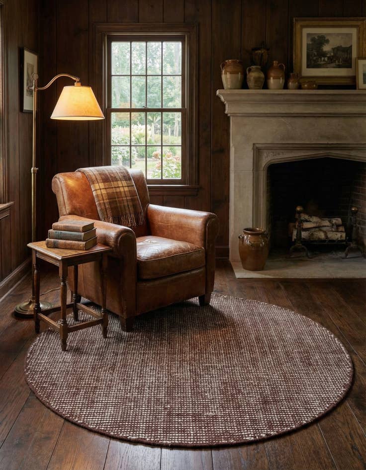 Detail image of  3' 1 x 3' 1  Hand Woven Jill Zarin English Manor Wool Round Rug