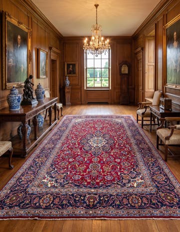 6' 6 x 10' 10 Hand Knotted Kashan Persian Wool Runner Rug