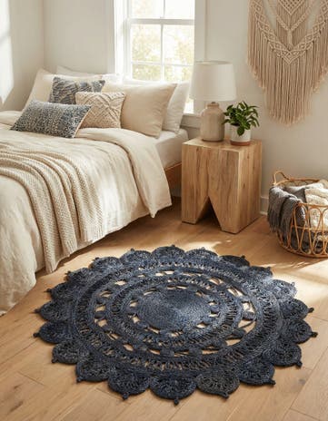 4' 1 x 4' 1 Handmade Braided Jute Round Rug