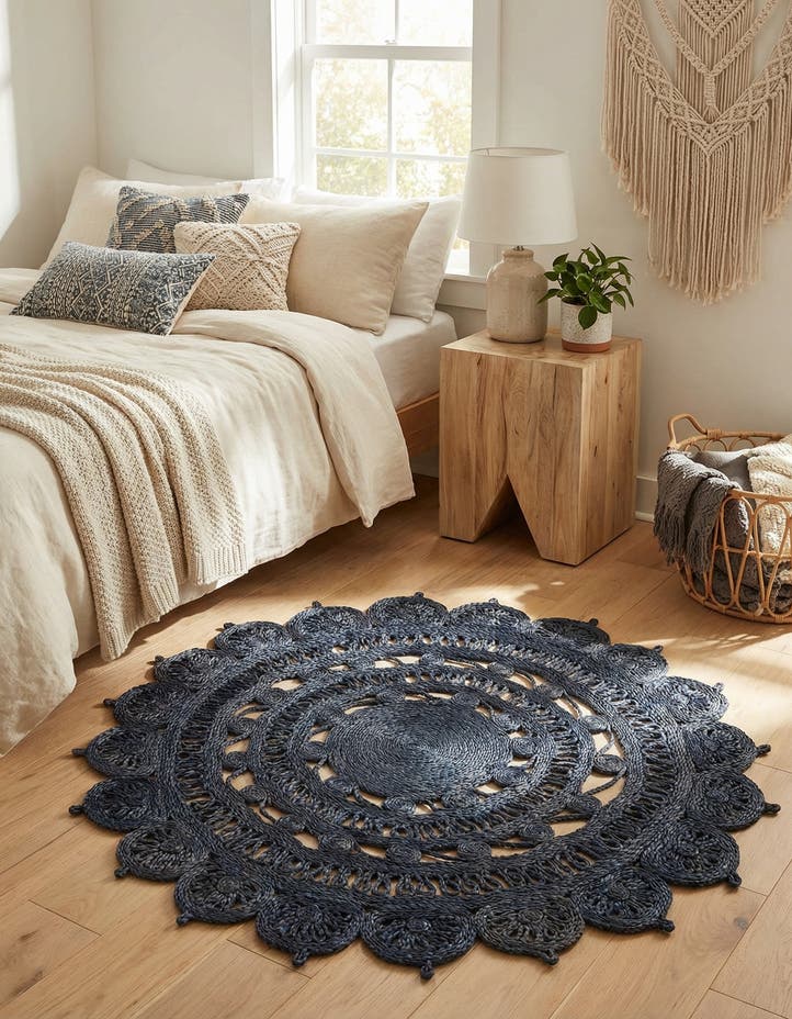 4' 1 x 4' 1 Handmade Braided Jute Round Rug