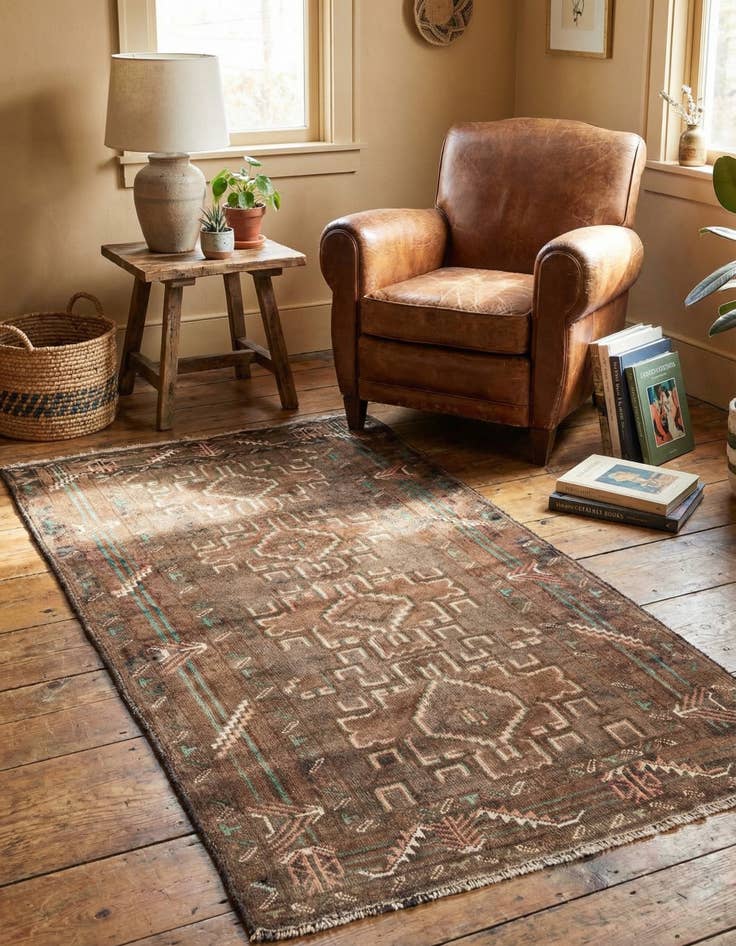 Detail image of 3' 2 x 6' 4  Hand Knotted Ultra Vintage Persian Wool Runner Rug