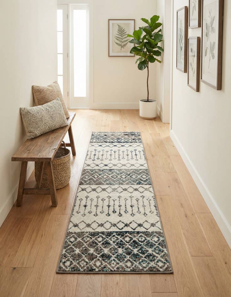 Detail image of 2' x 6' Moroccan Trellis Runner Rug