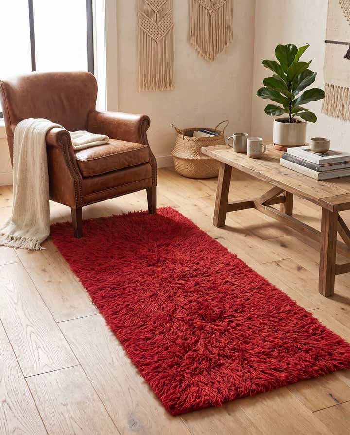 2' 4 x 4' 9 Hand Knotted Moroccan Wool Runner Rug