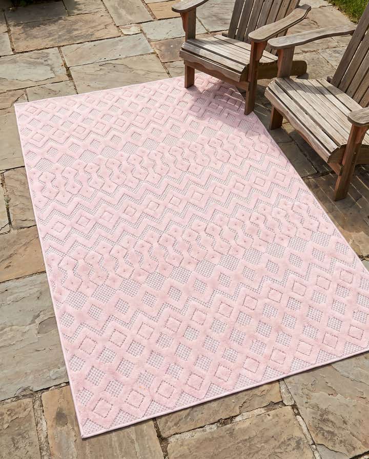 120cm x 185cm Leicht zu reinigen Trellis Textured Innen- / Aussenbereich Teppich