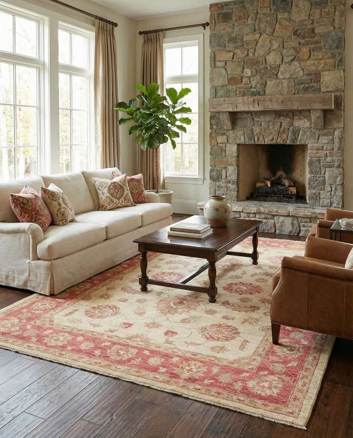 5' 11 x 9' Hand Knotted Peshawar Ziegler Wool Rug