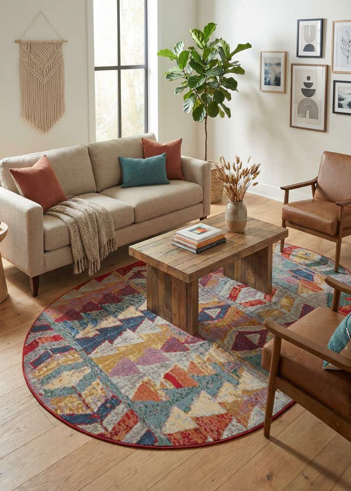 5' 3 x 8' Easy-Clean Modern Indoor / Outdoor Oval Rug