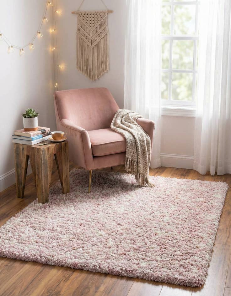 Detail image of  4' x 4' Moroccan Trellis Shag Square Rug