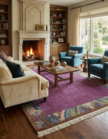 5' 10 x 7' 6 Hand Knotted Tibet Wool Rug