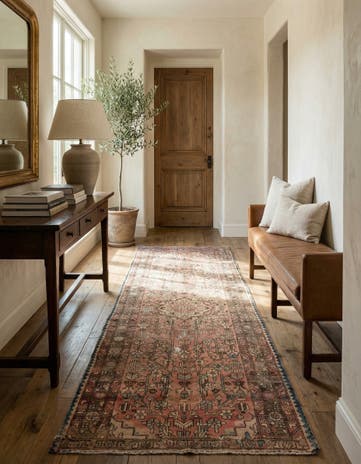3' 10 x 9' 9 Hand Knotted Ultra Vintage Persian Wool Runner Rug