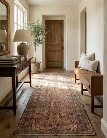 3' 10 x 9' 9 Hand Knotted Ultra Vintage Persian Wool Runner Rug